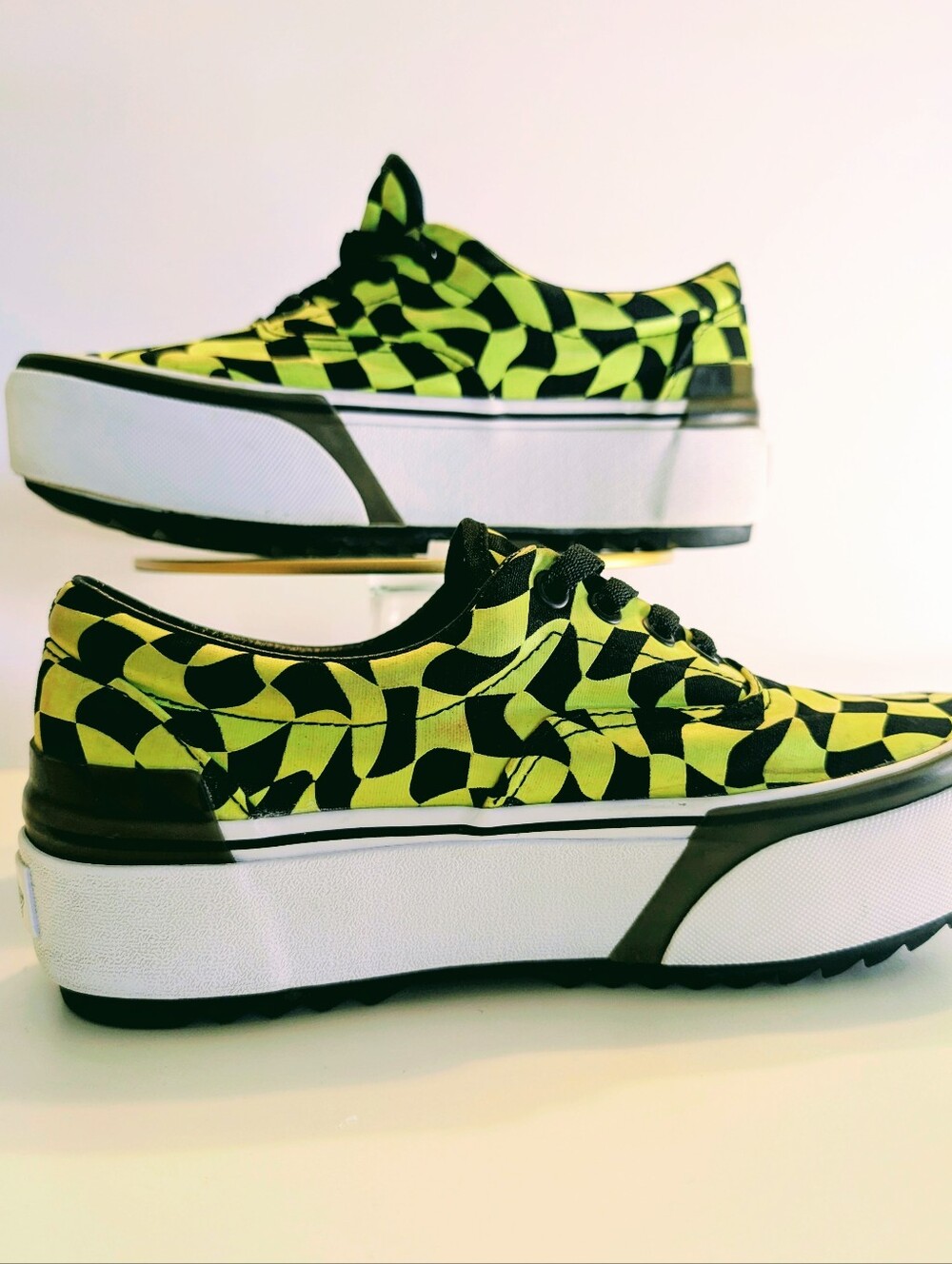 Vans Era Stacked Warp Check Glow in the Dark Woman's Size 7